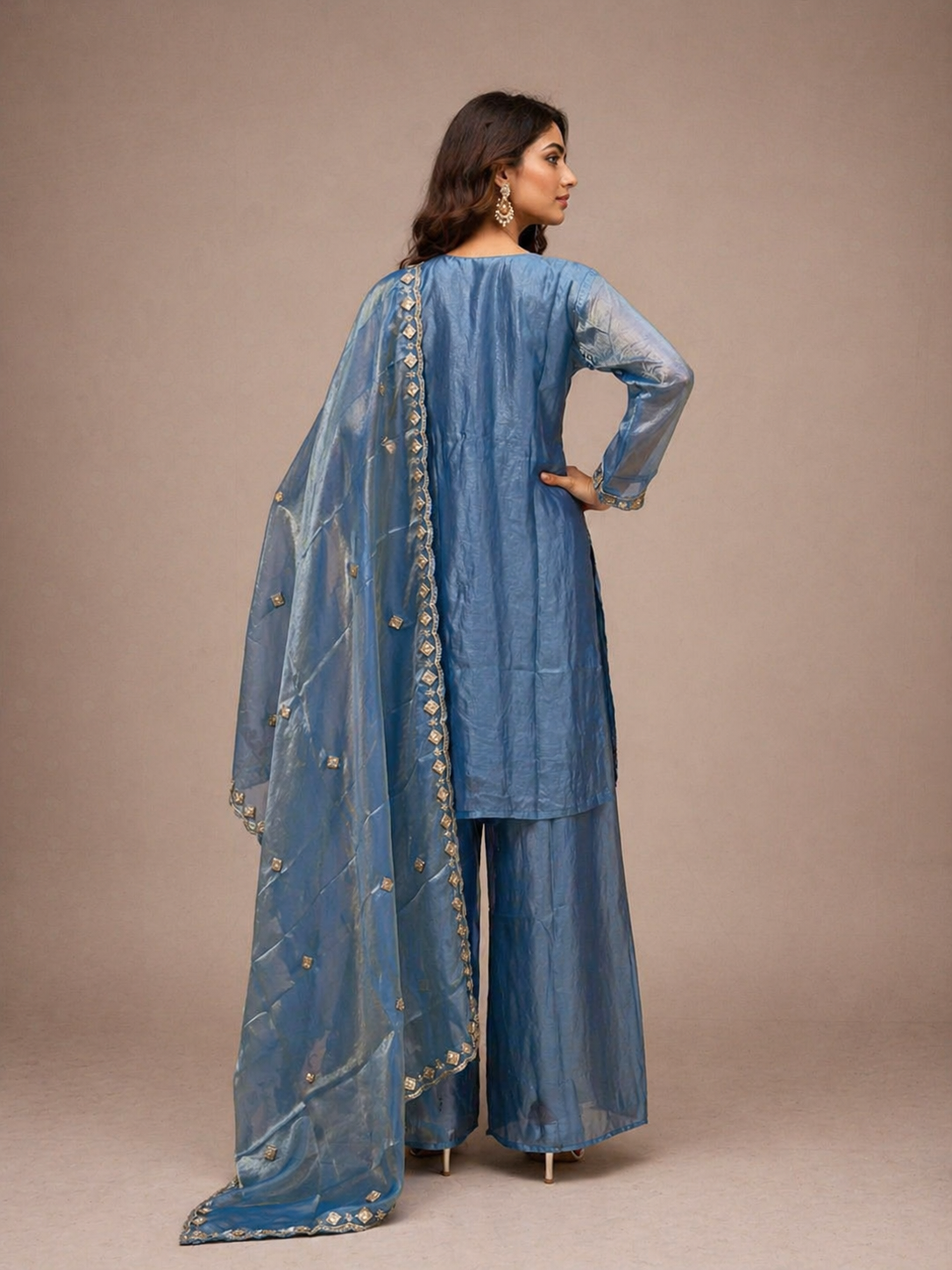 Roohani Frosted Blue Handwork Suit