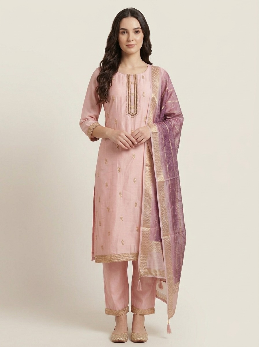 Rose Mist Silk Suit