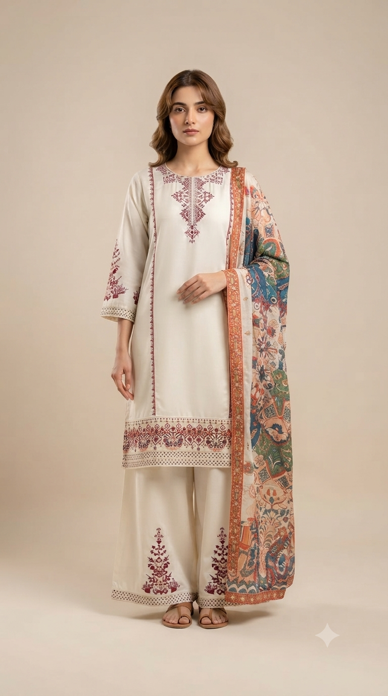 Lvory Heritage embroidered suit set