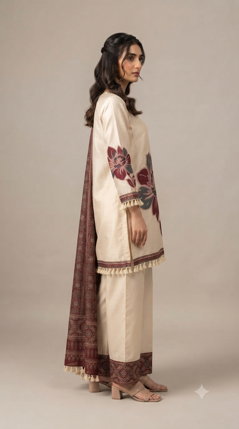 Maroon Bloom Heritage suit set
