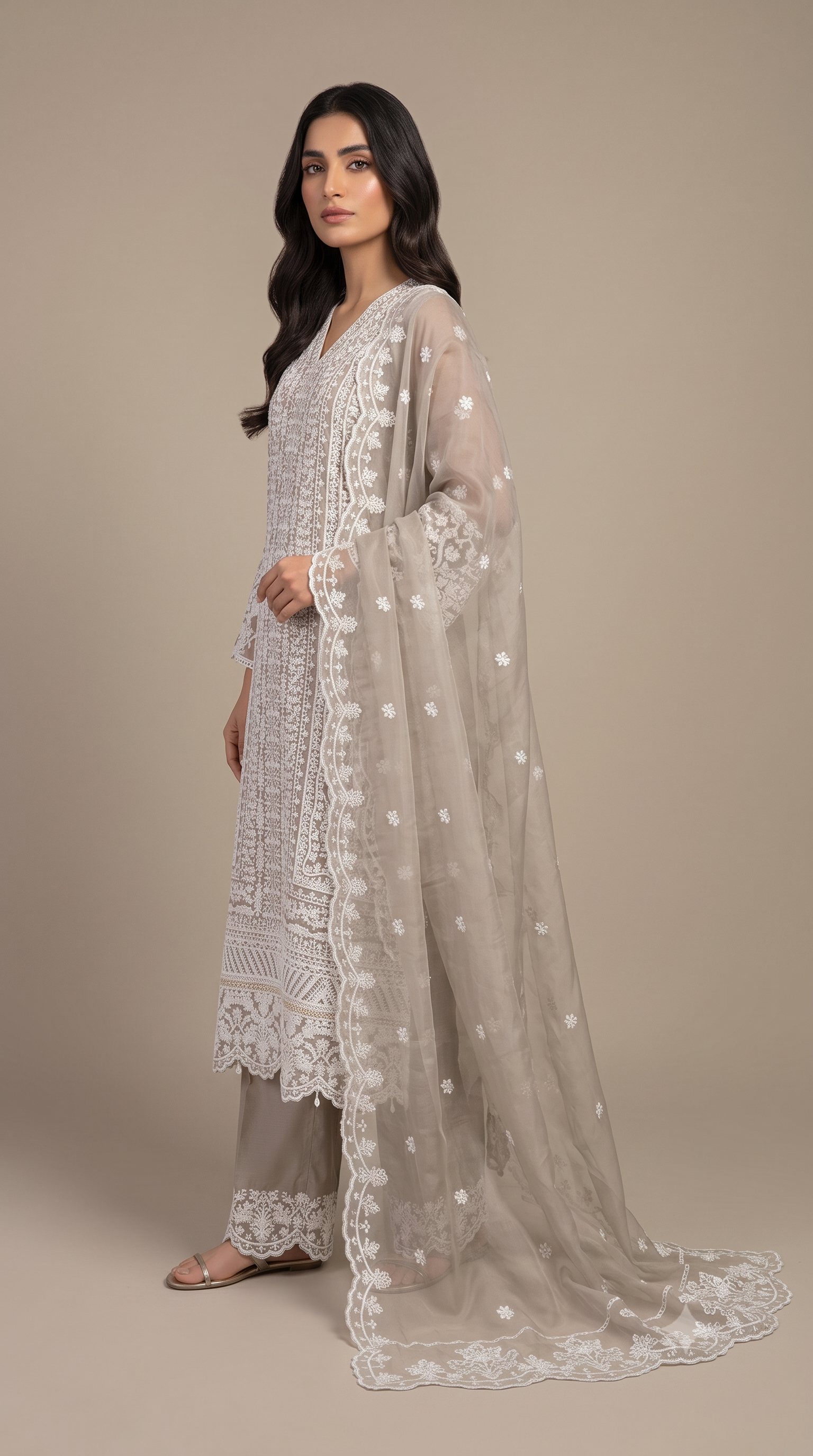 Moonstone grace embroidered suit