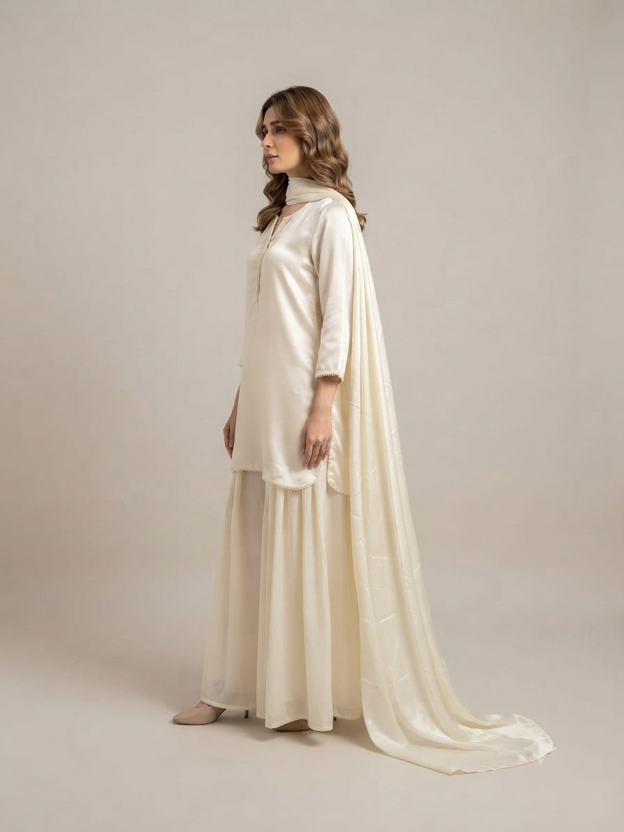 3-piece traditional South Asian Sharara suit