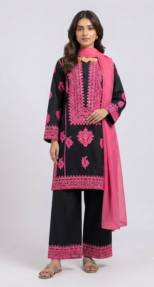 3-Piece Embroidered Salwar Kameez