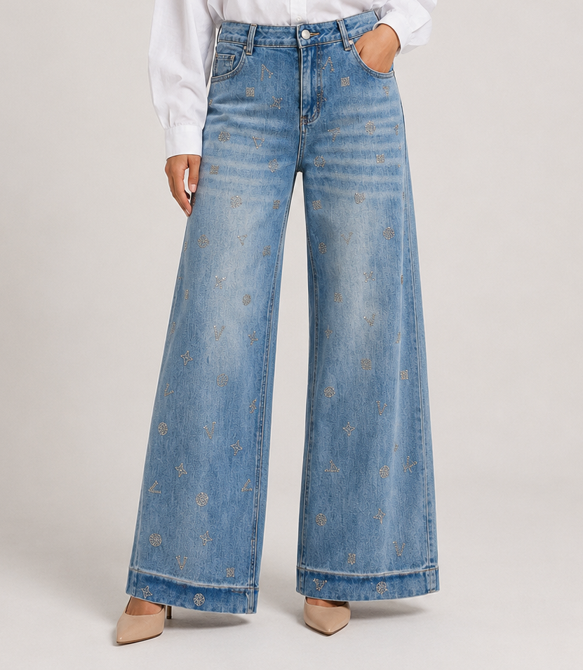 Studded Wide-Leg