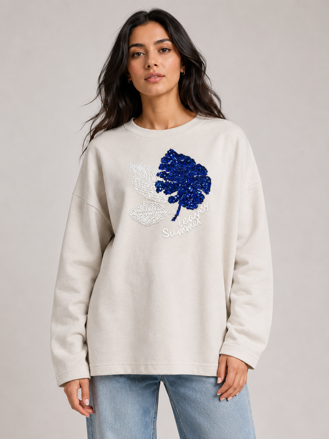 Sequin Palm Pullover