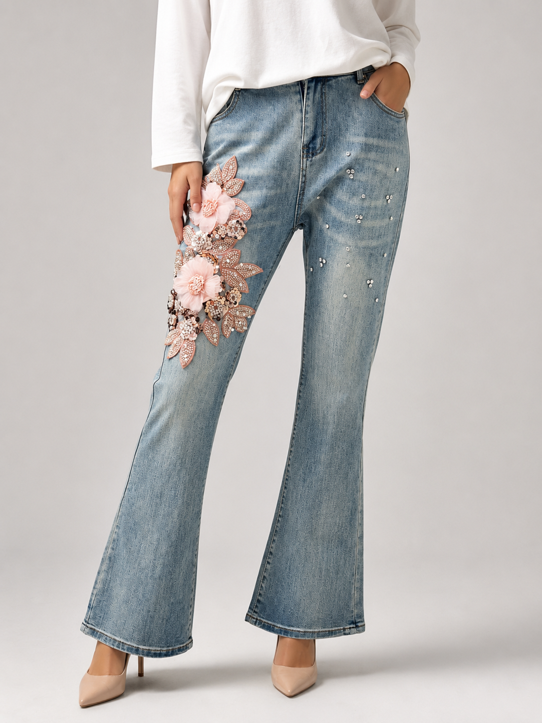 Pearl Slit Denim