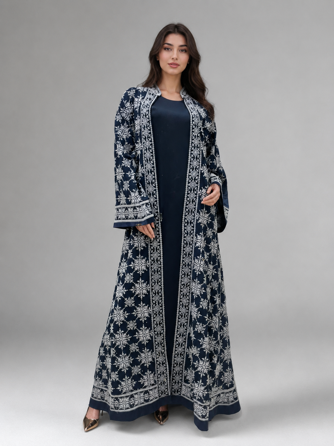 Indigo Motif Abaya