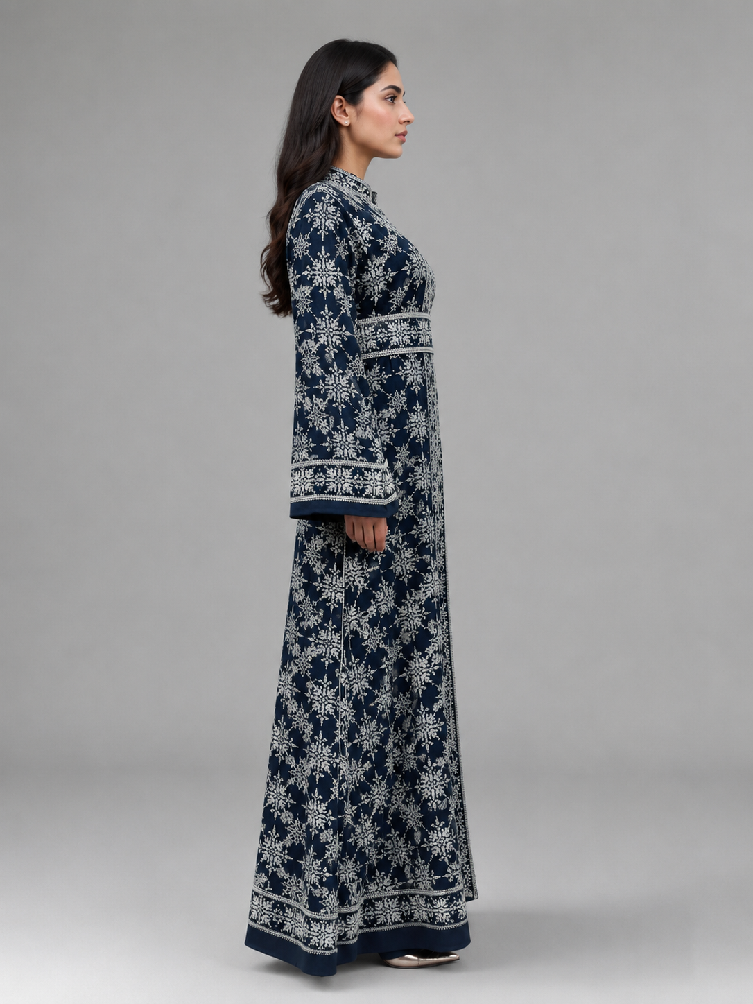 Indigo Motif Abaya