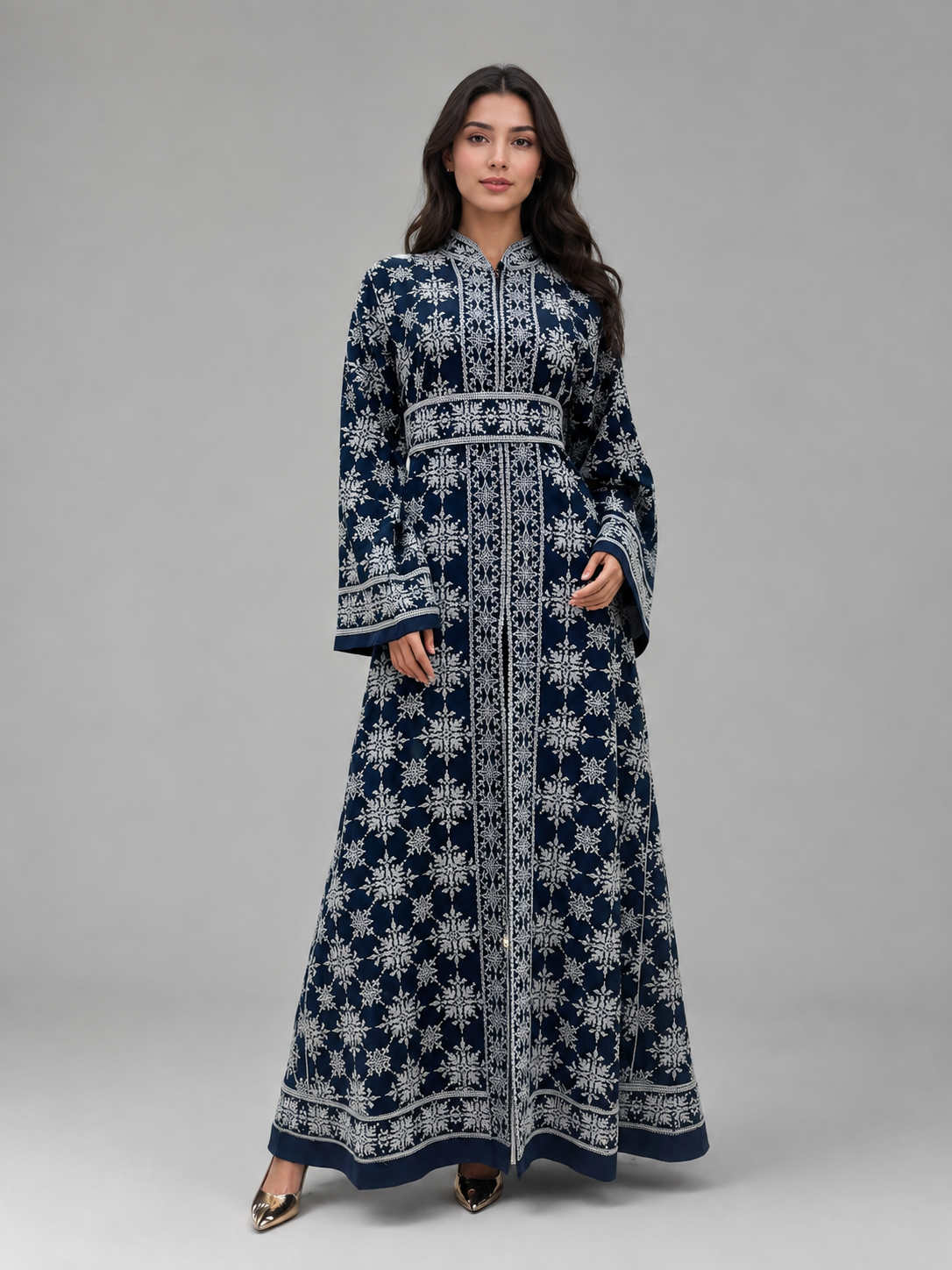 Indigo Motif Abaya