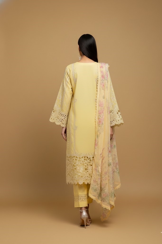 Lemon Chikankari Set